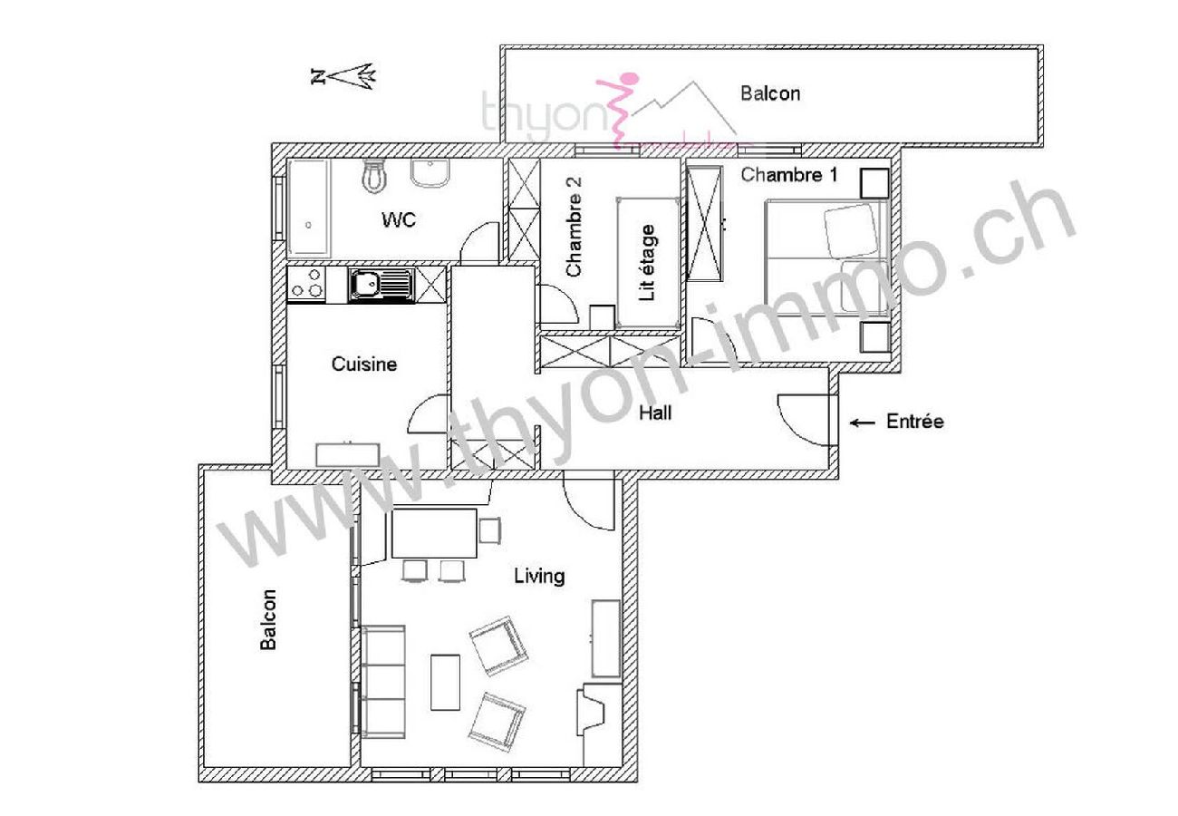 Ferienwohnung in Thyon-Les Collons - Dent-Blanche 54