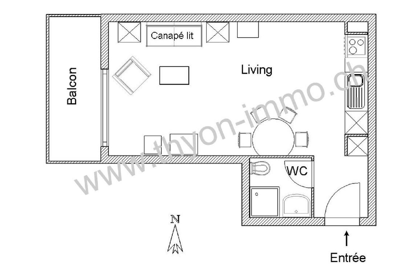 Studio in Thyon-Les Collons - Mélèzes 90 A